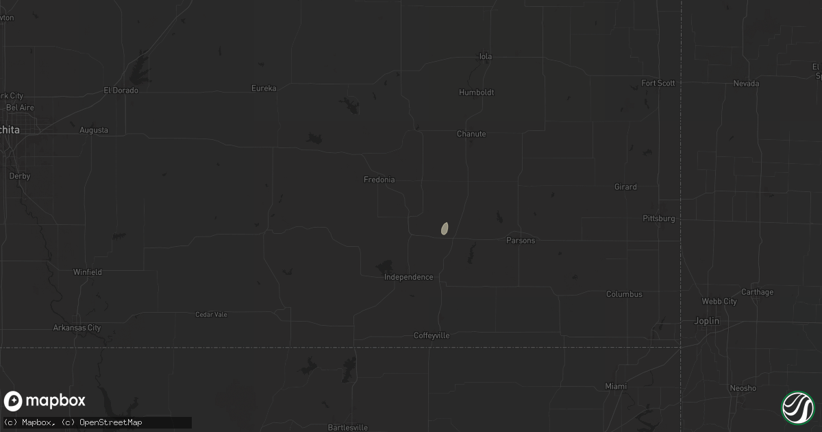 Hail map in Neodesha, KS on April 26, 2024