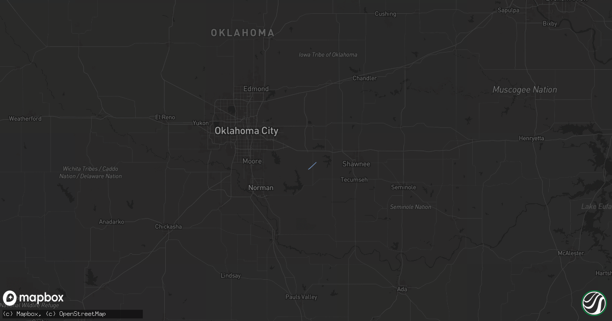 Hail map in Newalla, OK on April 26, 2024