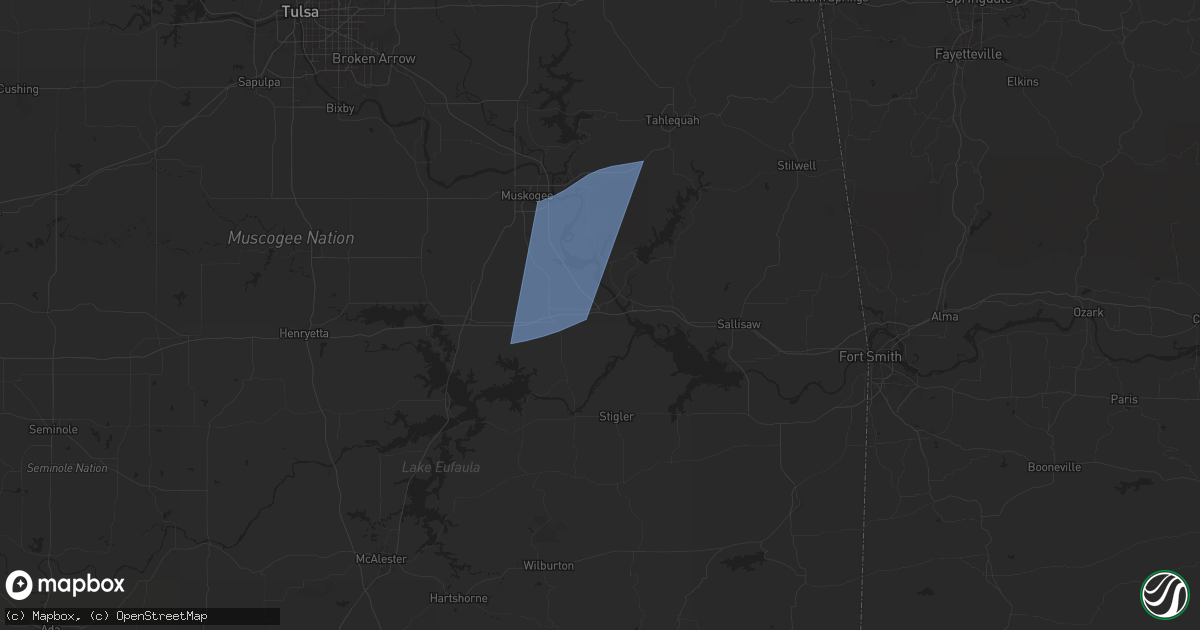 Hail map in Webbers Falls, OK on April 26, 2024