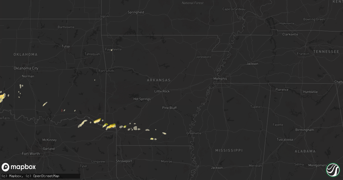 Hail map in Arkansas on April 26, 2025