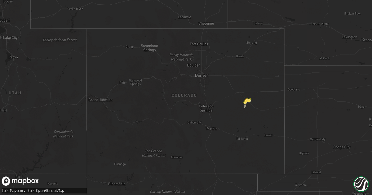 Hail map in Colorado on April 26, 2025
