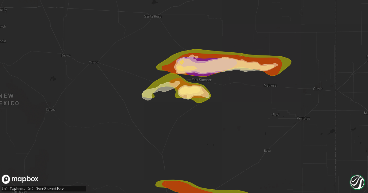Hail map in Fort Sumner, NM on April 26, 2025
