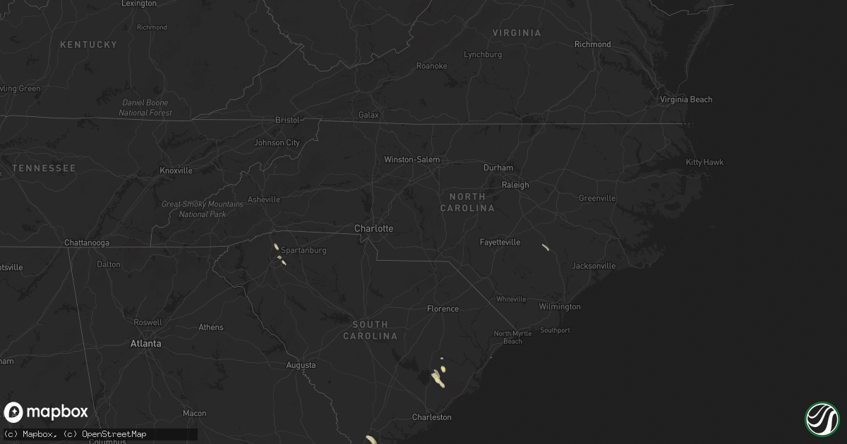 Hail map in North Carolina on April 26, 2025