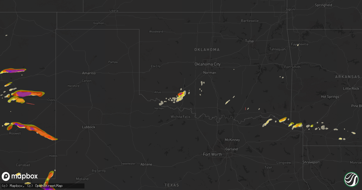 Hail map on April 26, 2025