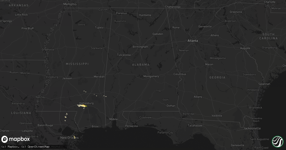 Hail map in Alabama on April 26, 2026
