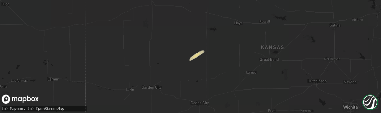 Hail map in Beeler, KS on April 26, 2026