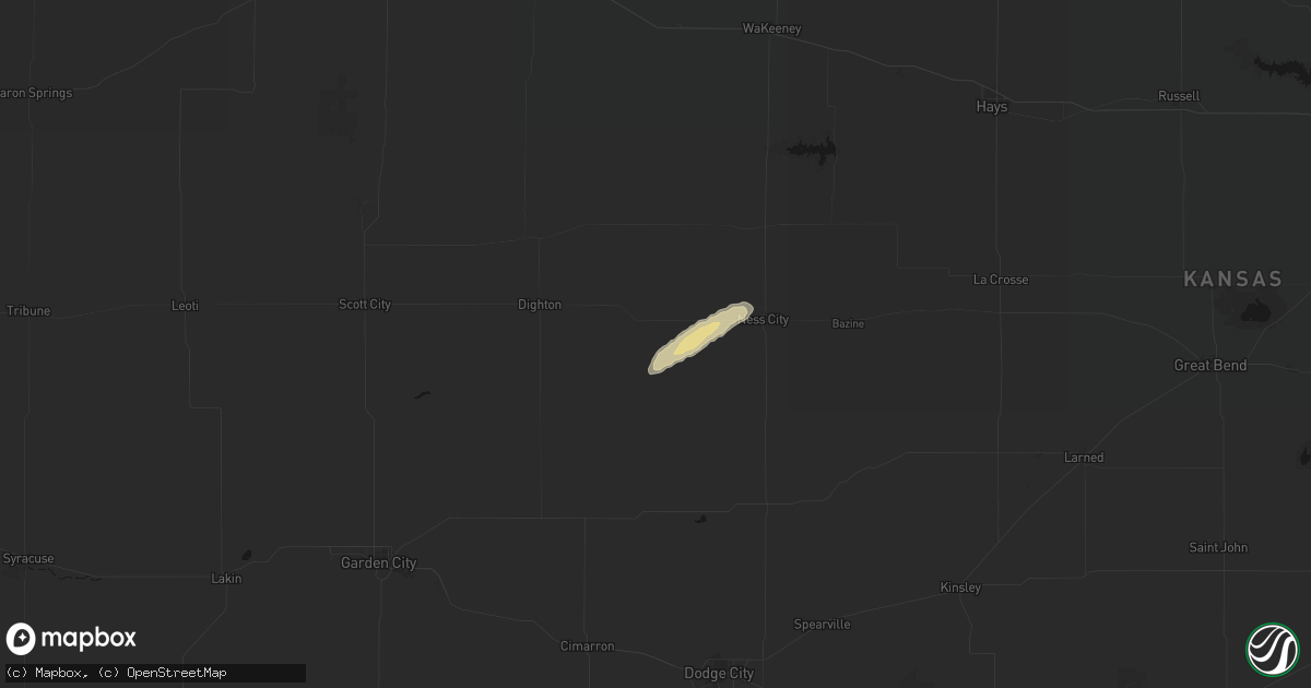 Hail map in Beeler, KS on April 26, 2026