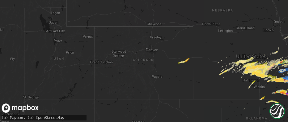 Hail map in Colorado on April 26, 2026