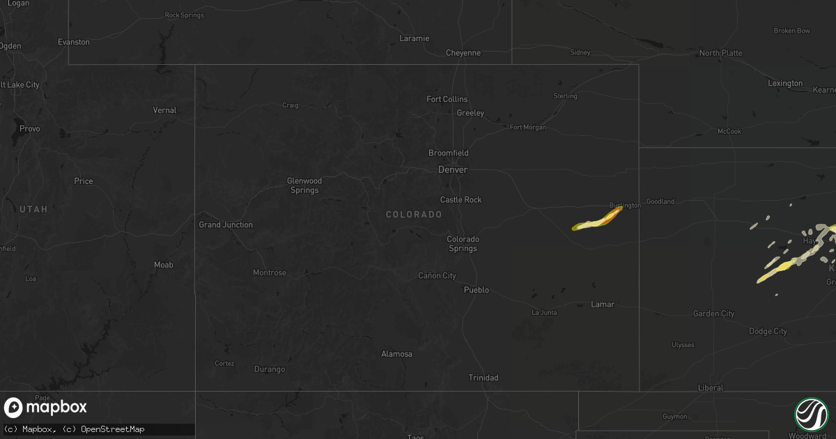 Hail map in Colorado on April 26, 2026