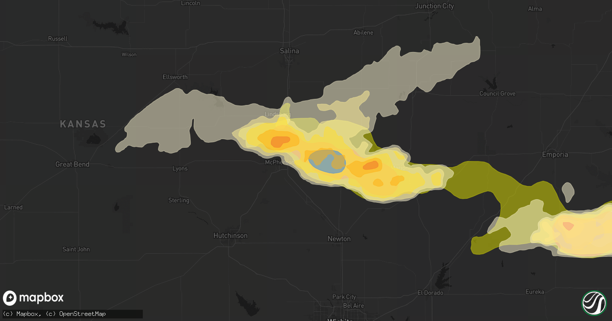 Hail map in Galva, KS on April 26, 2026