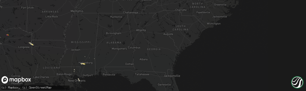 Hail map in Georgia on April 26, 2026