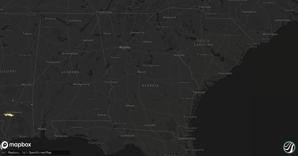 Hail map in Georgia on April 26, 2026