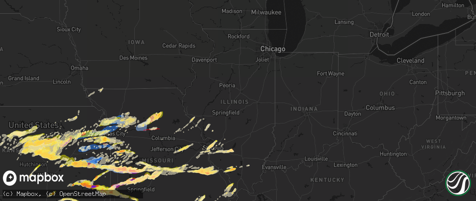 Hail map in Illinois on April 26, 2026