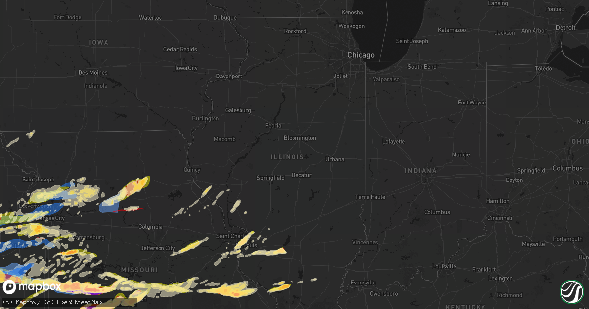 Hail map in Illinois on April 26, 2026