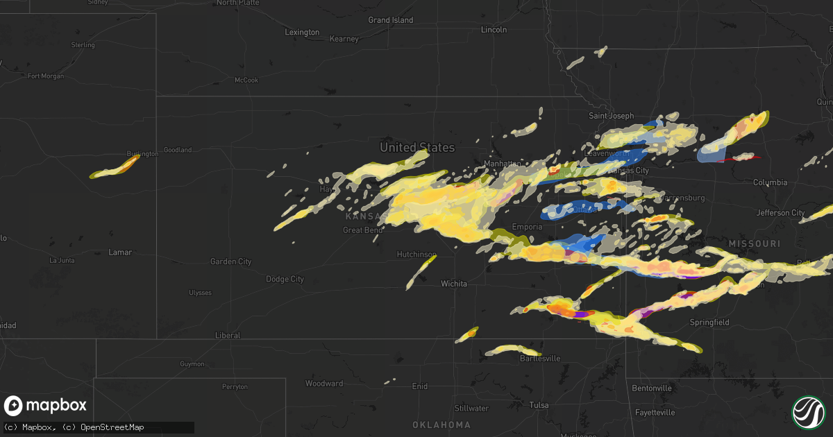 Hail map in Kansas on April 26, 2026