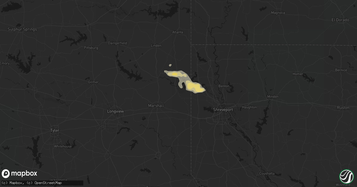 Hail map in Karnack, TX on April 26, 2026