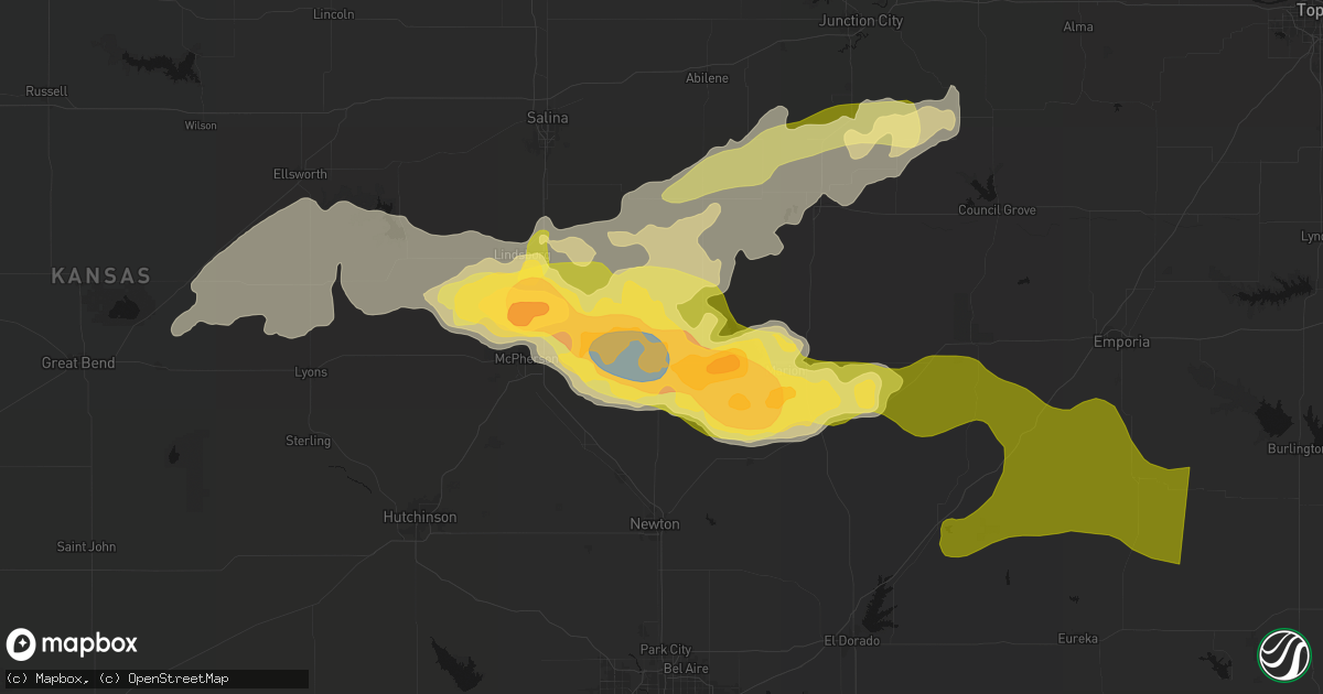 Hail map in Lehigh, KS on April 26, 2026
