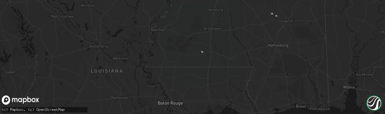 Hail map in Liberty, MS on April 26, 2026