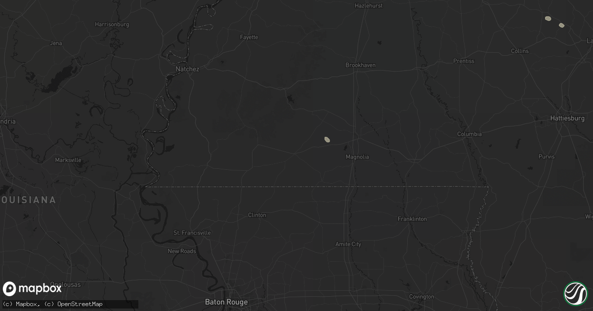 Hail map in Liberty, MS on April 26, 2026