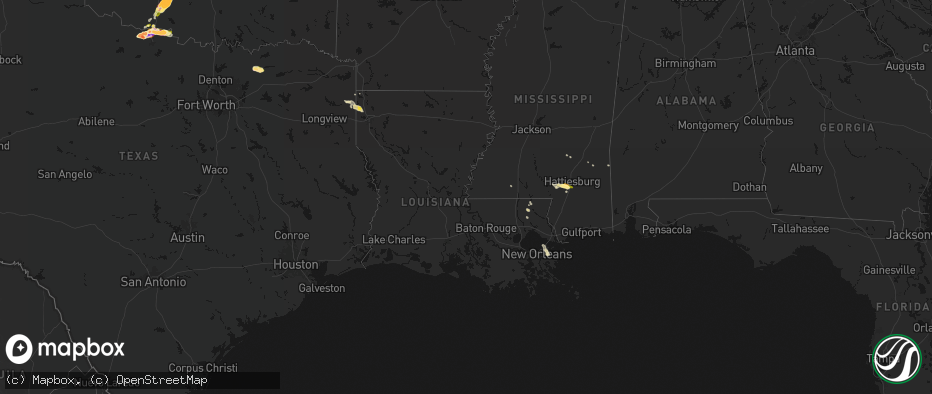 Hail map in Louisiana on April 26, 2026