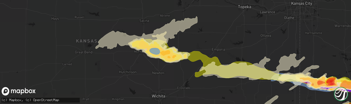 Hail map in Marion, KS on April 26, 2026