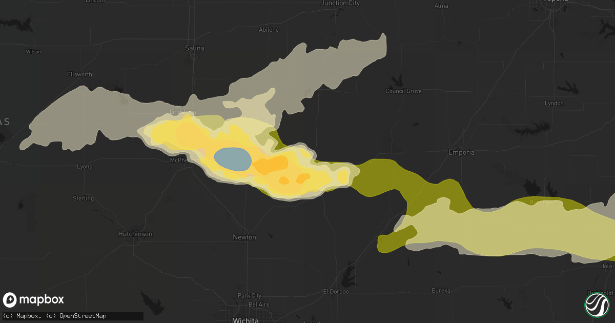 Hail map in Marion, KS on April 26, 2026