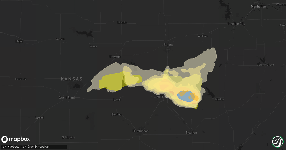 Hail map in Marquette, KS on April 26, 2026