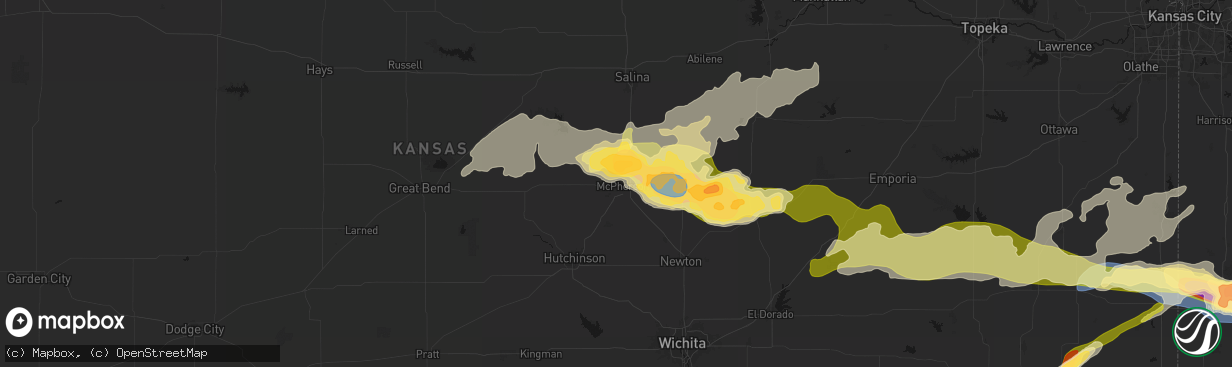 Hail map in Mcpherson, KS on April 26, 2026