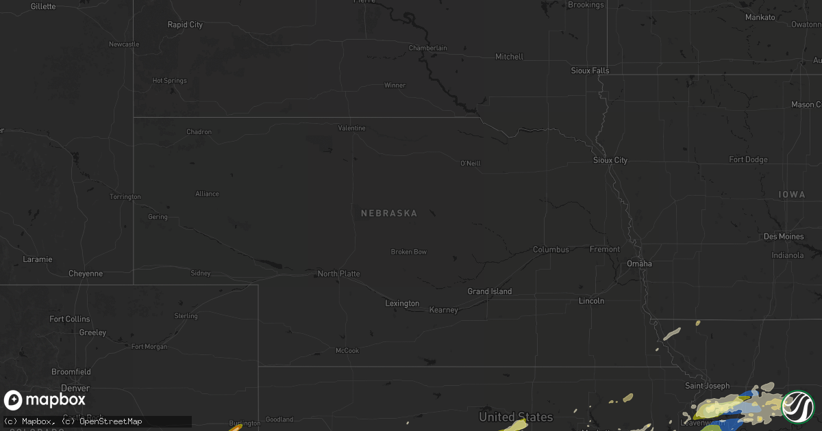 Hail map in Nebraska on April 26, 2026