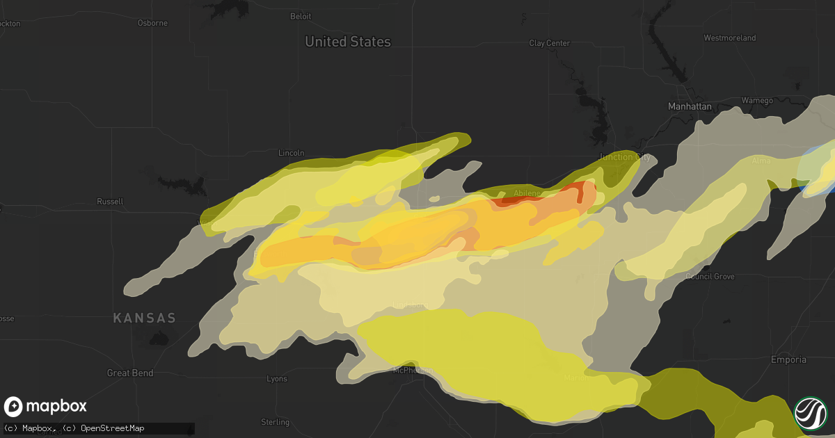 Hail map in Salina, KS on April 26, 2026