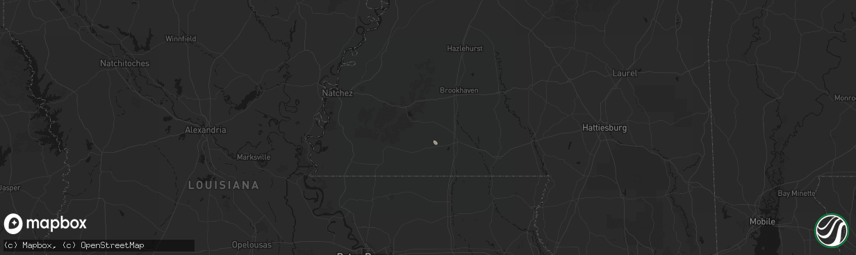 Hail map in Smithdale, MS on April 26, 2026
