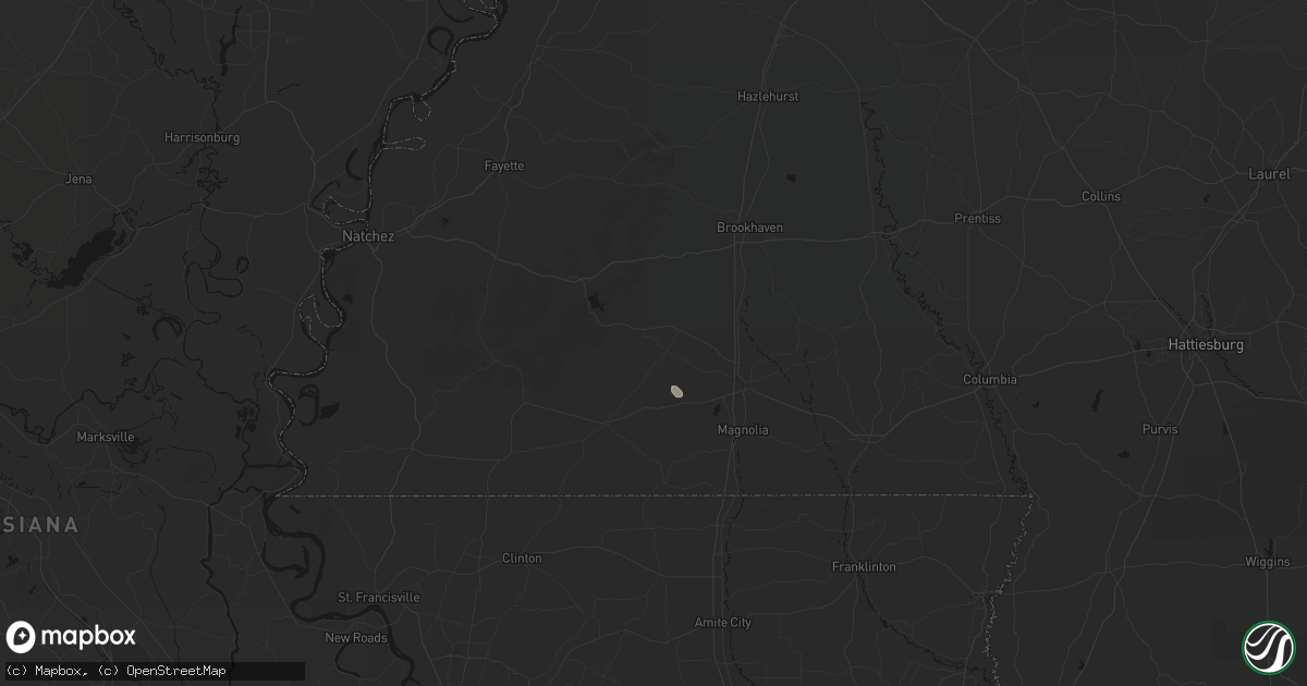 Hail map in Smithdale, MS on April 26, 2026