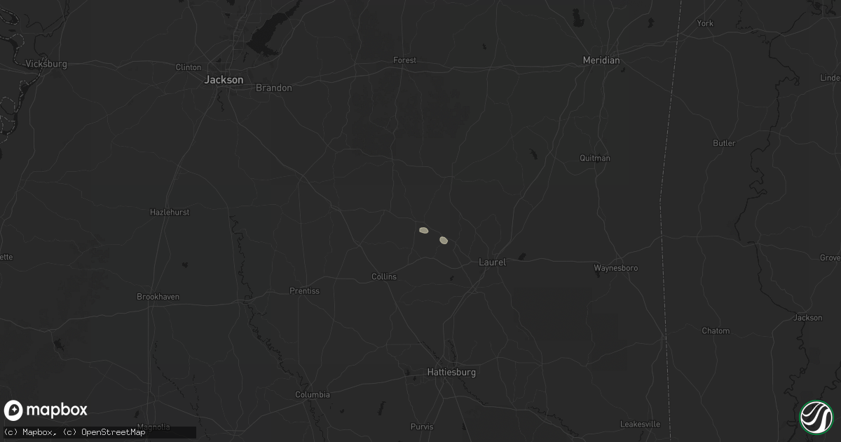 Hail map in Taylorsville, MS on April 26, 2026