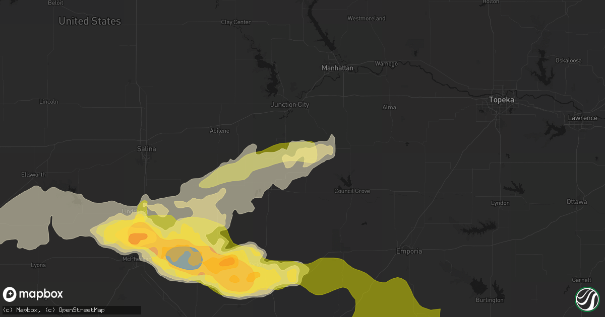 Hail map in White City, KS on April 26, 2026