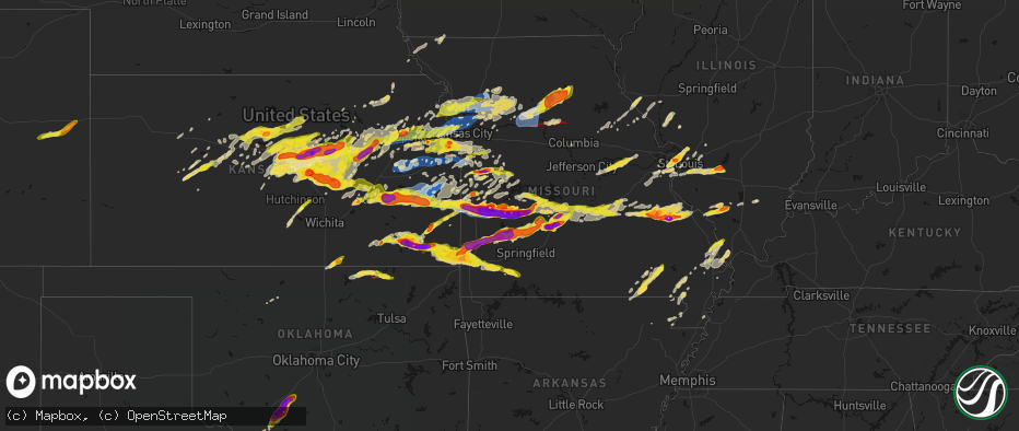 Hail map on April 26, 2026