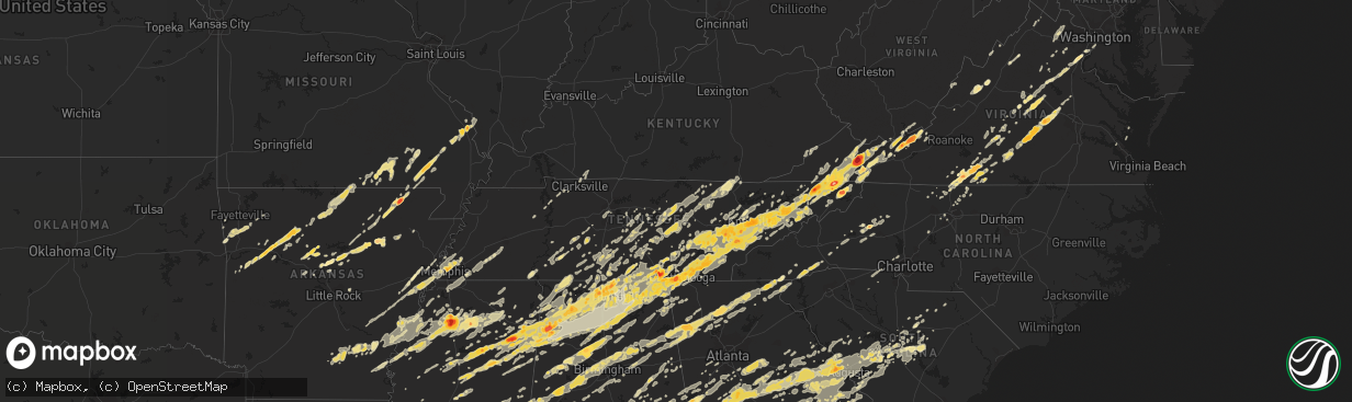 Hail map in Alabama on April 27, 2011