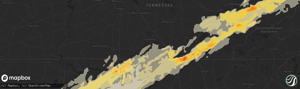 Hail map in Bristol, VA on April 27, 2011