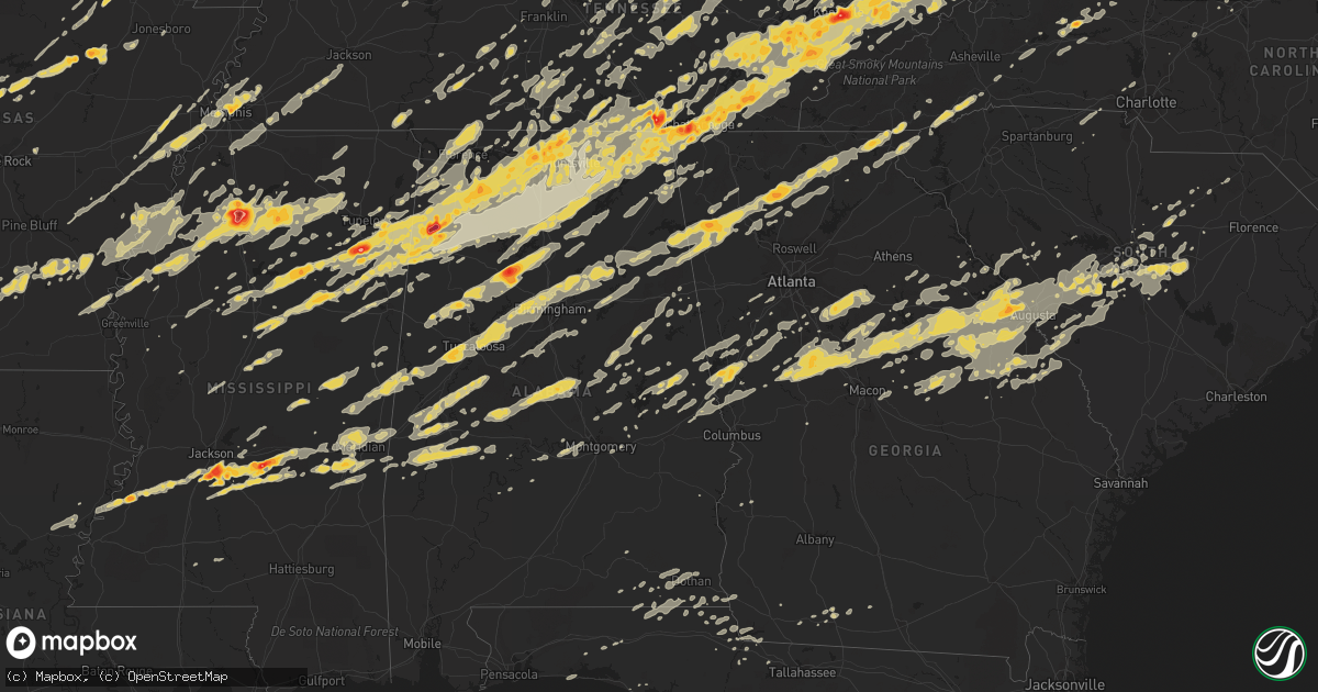 Hail map on April 27, 2011