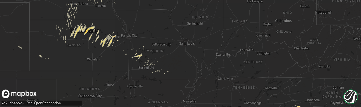 Hail map in Georgia on April 27, 2012