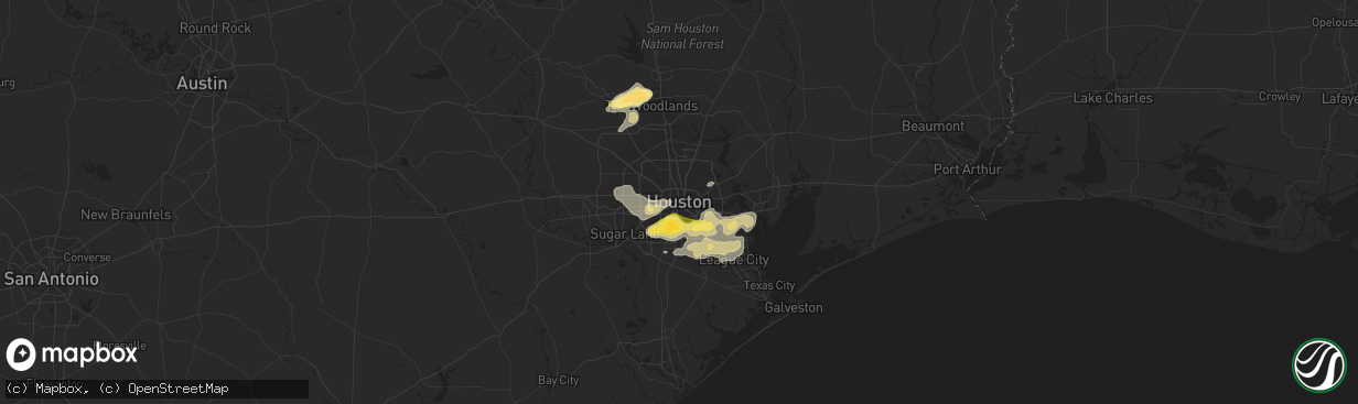 Hail map in Houston, TX on April 27, 2013