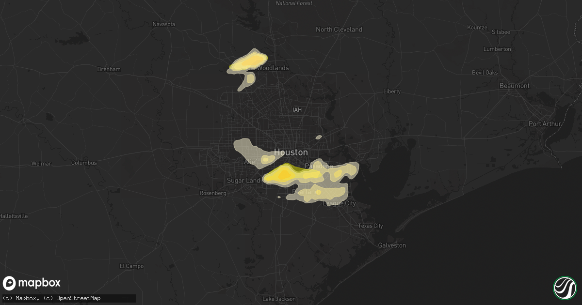 Hail map in Houston, TX on April 27, 2013