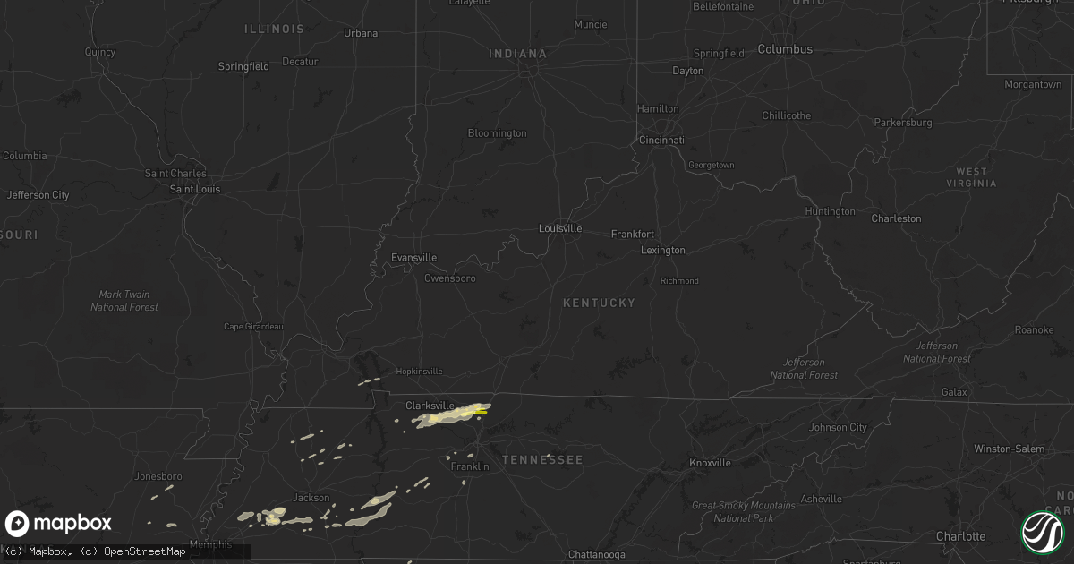 Hail map in Kentucky on April 27, 2013