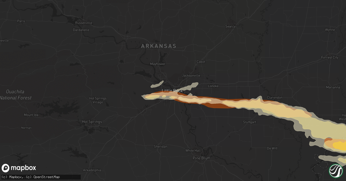 Hail map in Little Rock, AR on April 27, 2013