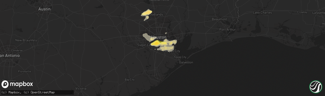 Hail map in Pearland, TX on April 27, 2013