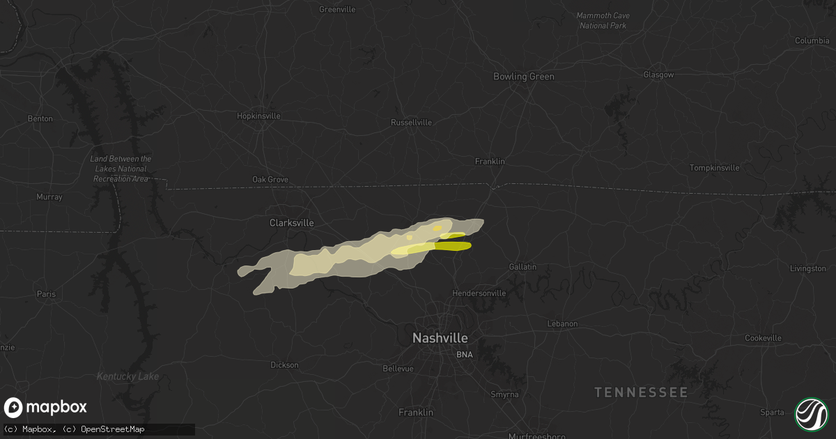 Hail map in Springfield, TN on April 27, 2013