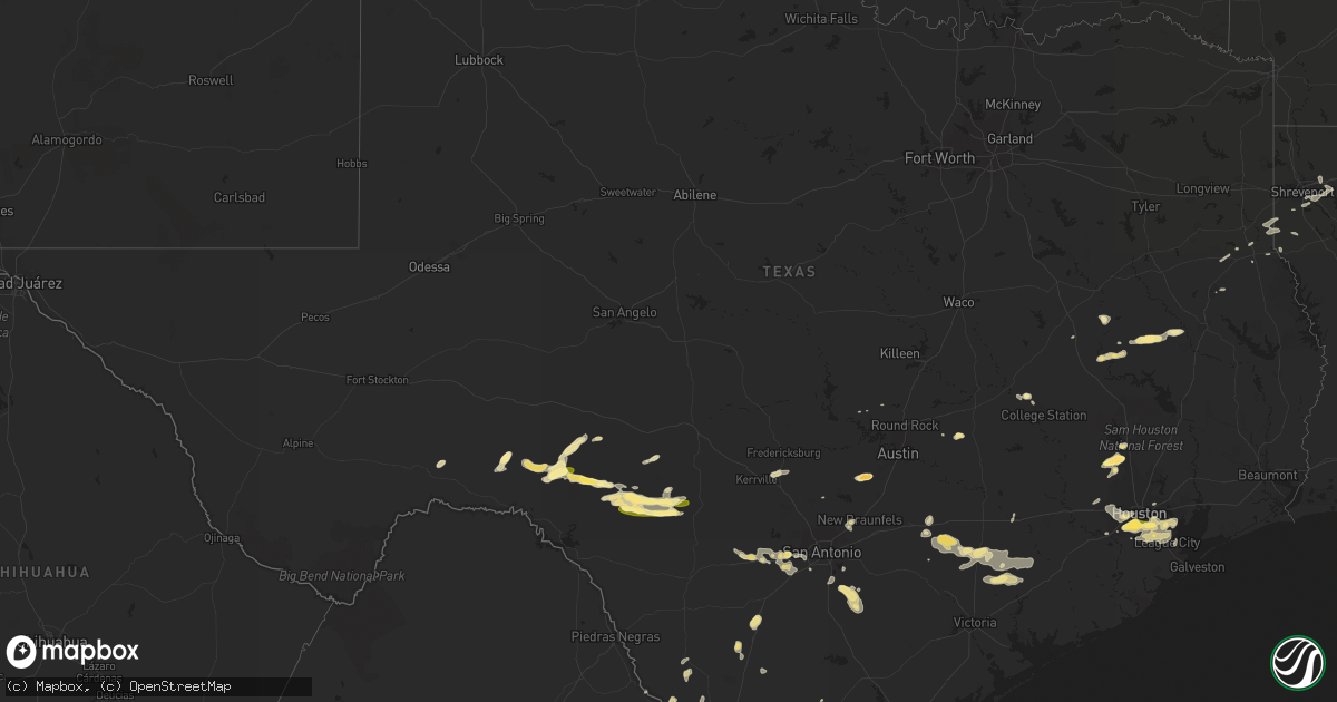 Hail map in Texas on April 27, 2013