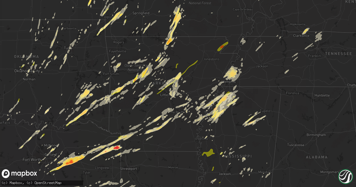 Hail map in Arkansas on April 27, 2014
