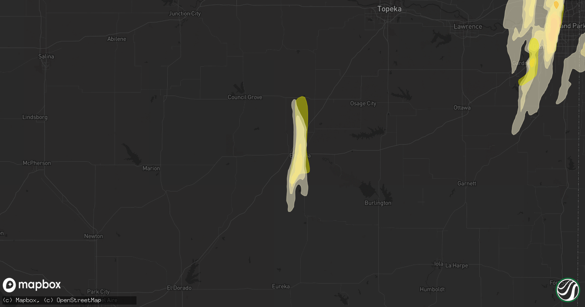 Hail map in Emporia, KS on April 27, 2014
