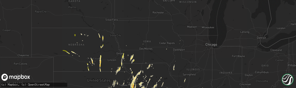 Hail map in Iowa on April 27, 2014