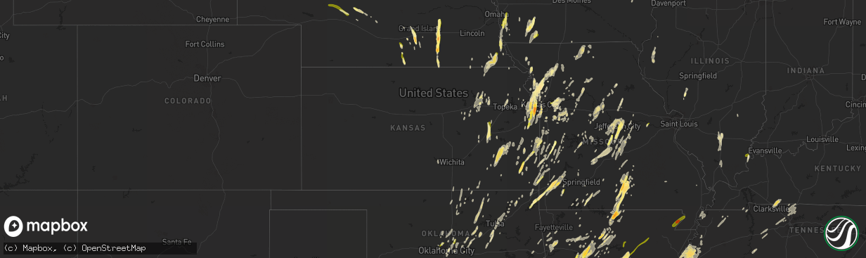 Hail map in Kansas on April 27, 2014